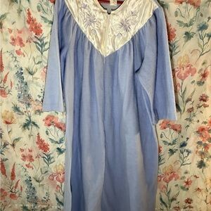 Vintage Blue and Cream Pajama Gown